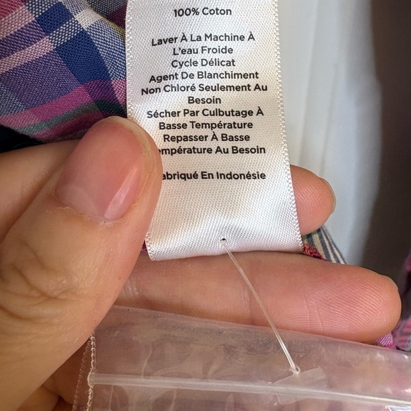 Talbots Plaid Button Down Shirt Pink Green Blue Yellow - Medium - Picture 5 of 5